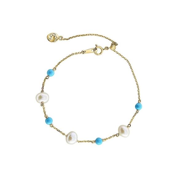 Effy Fine Jewelry 14K 1.47 Ct. Tw. Turquoise & 6Mm Pearl Bracelet